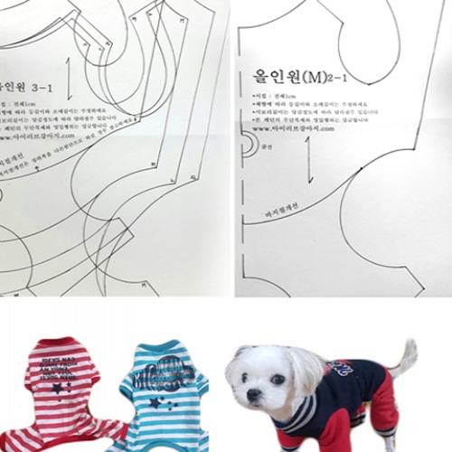 강아지옷본 기본 올인원 전사이즈 - 38963 E2