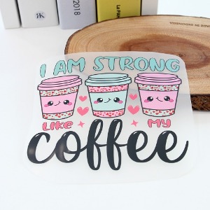 3D열전사지 I am strong 커피-45번(97045) A3