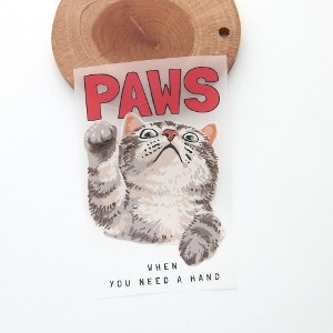 쏘잉스 3D열전사지 PAWS 긁는 고양이-204번(97204) A3