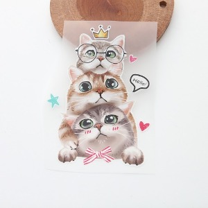 쏘잉스 3D열전사지 왕관 고양이들-203번(97203) A3