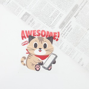 쏘잉스 3D열전사지 핸드폰 베이지 고양이-214번(97214)  A3